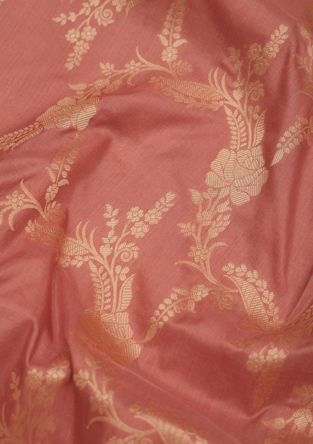 Peach Zariwork Pure Silk Saree
