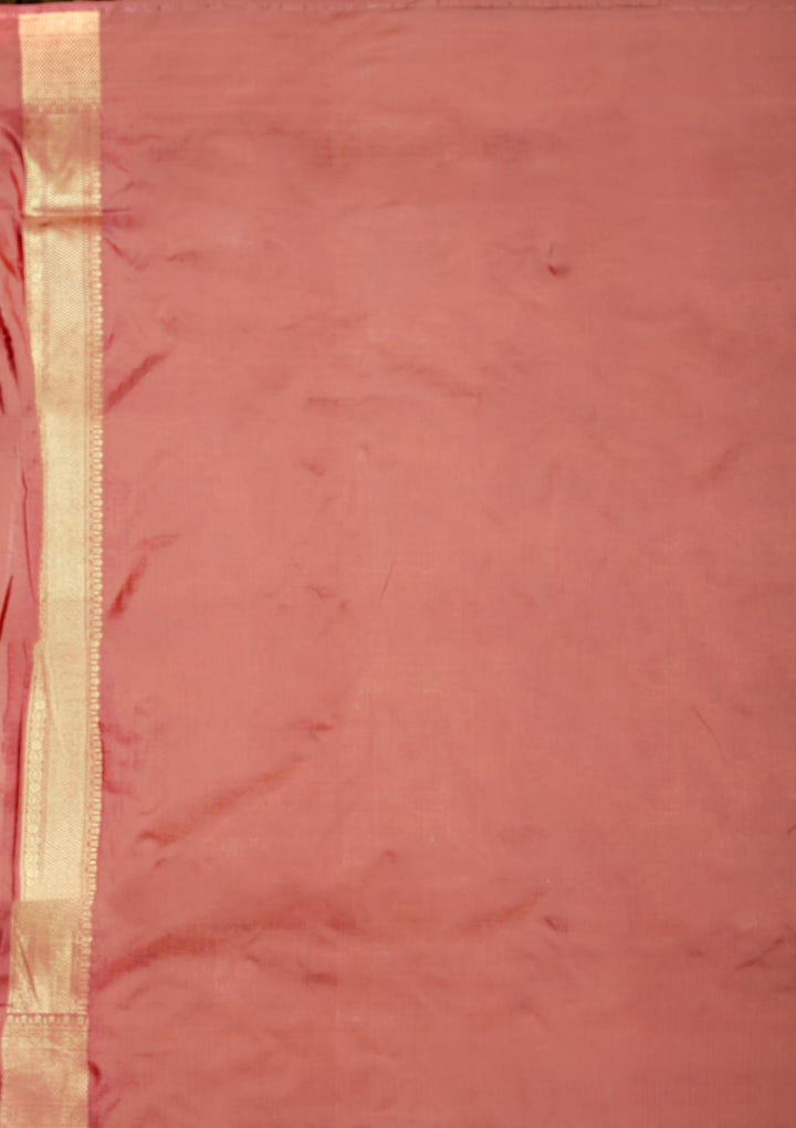 Peach Zariwork Pure Silk Saree