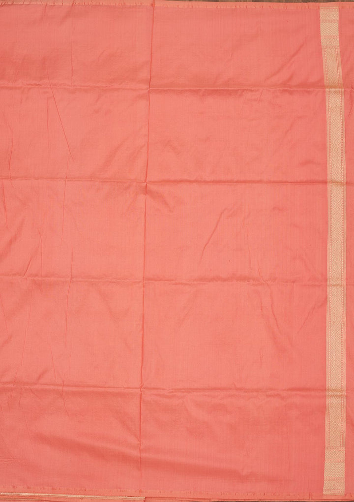 Peach Zariwork Pure Silk Saree