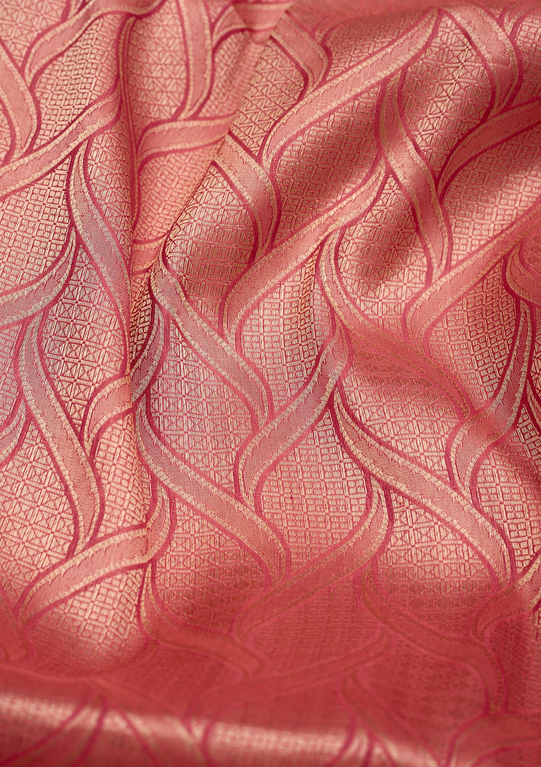 Peach Zariwork Pure Silk Saree