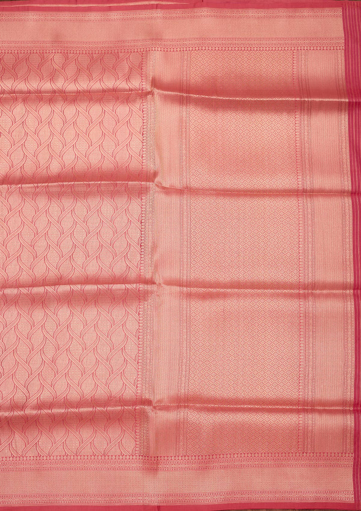 Peach Zariwork Pure Silk Saree