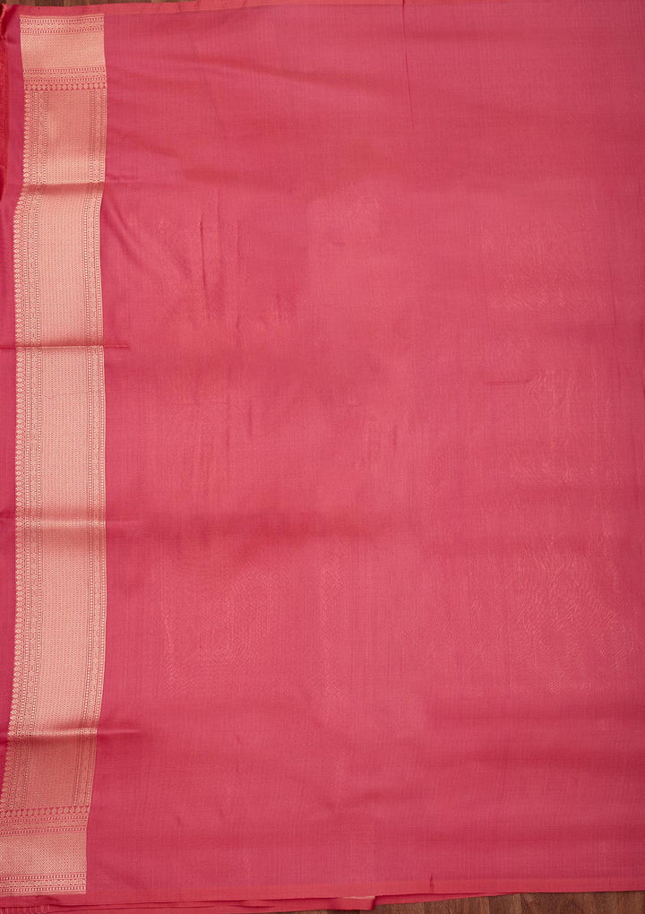 Peach Zariwork Pure Silk Saree