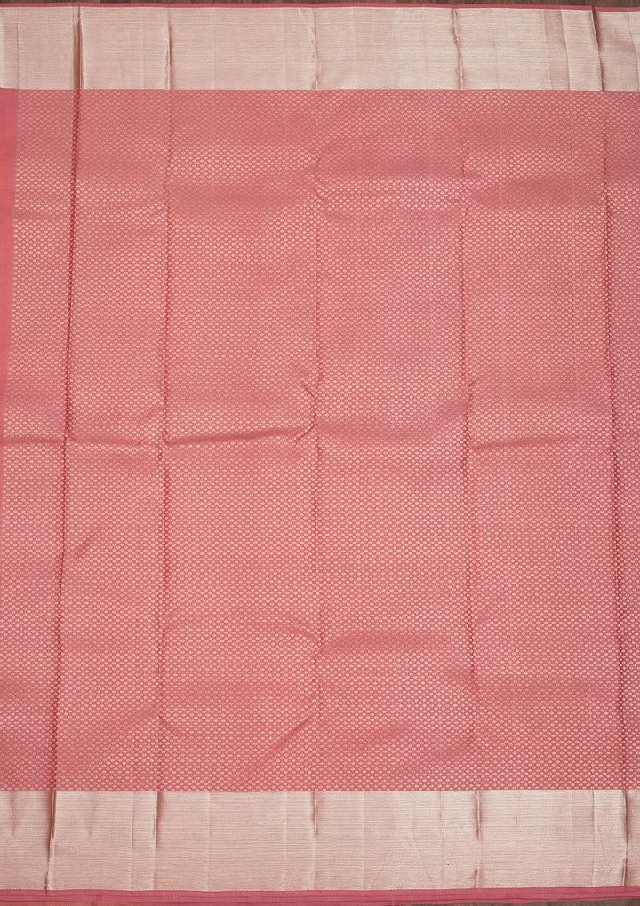 Peach Zariwork Pure Silk Saree