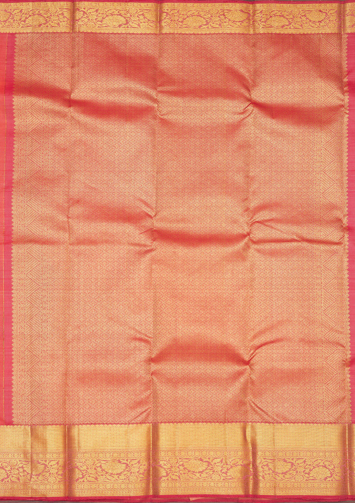 Peach Zariwork Pure Silk Saree
