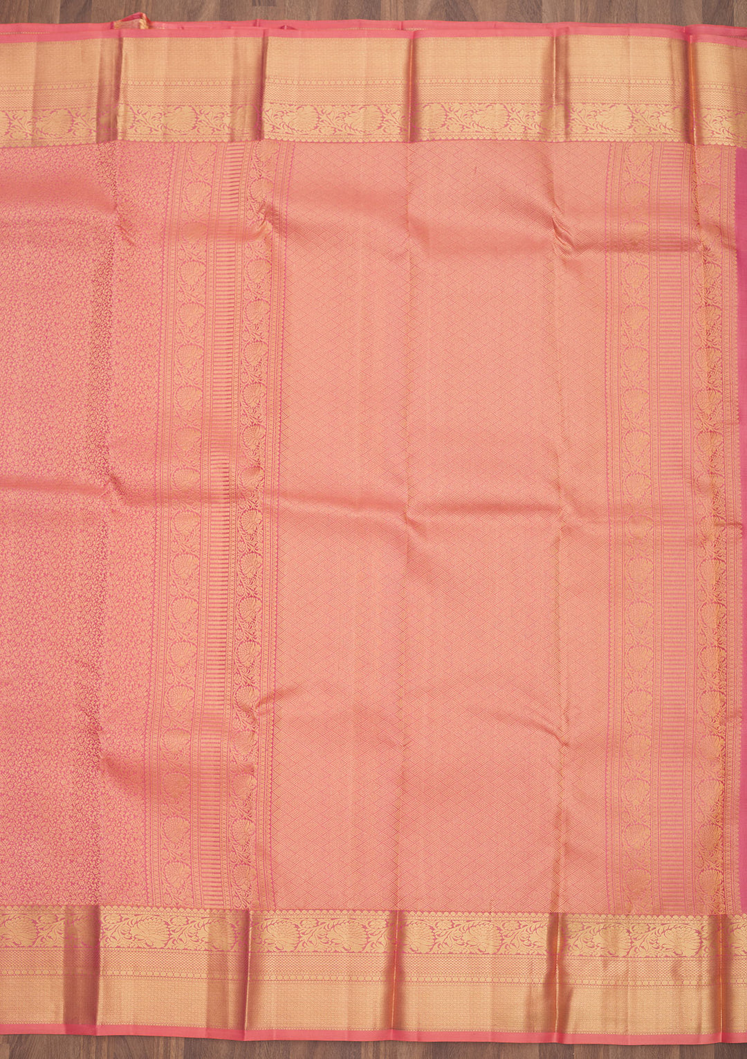 Peach Zariwork Pure Silk Saree