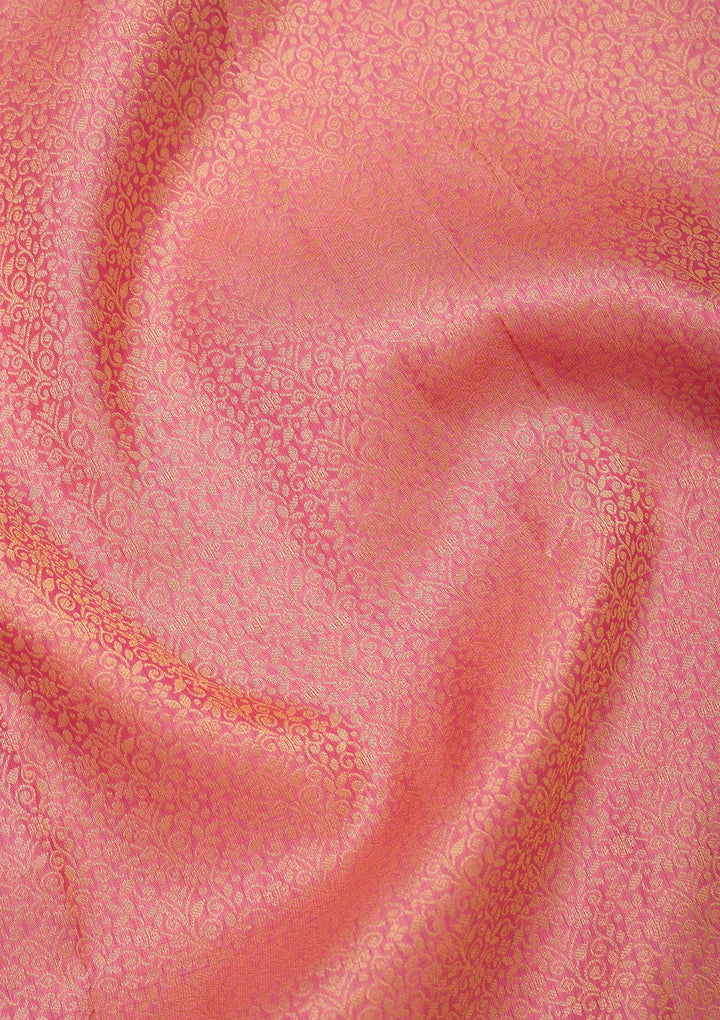 Peach Zariwork Pure Silk Saree