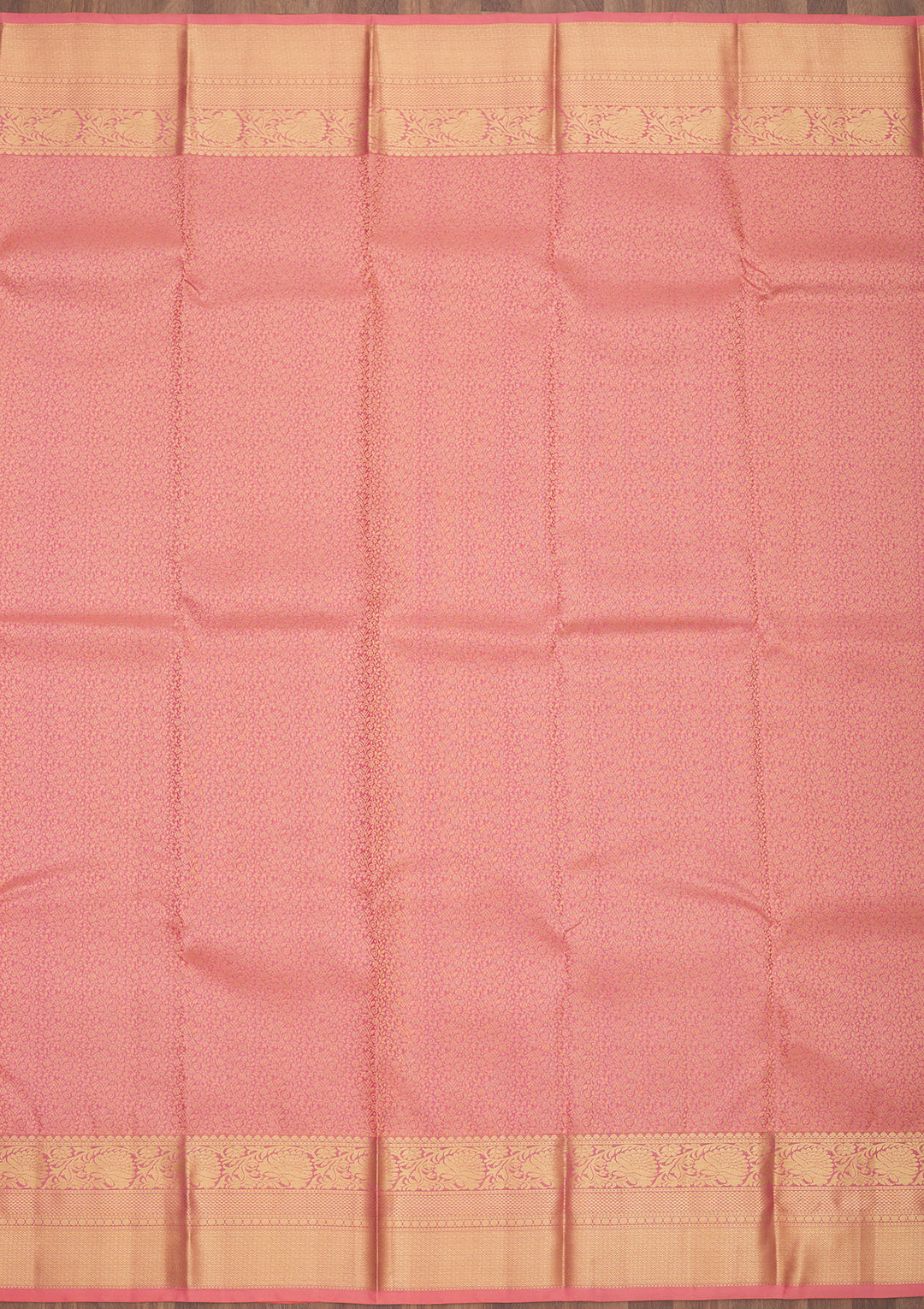 Peach Zariwork Pure Silk Saree