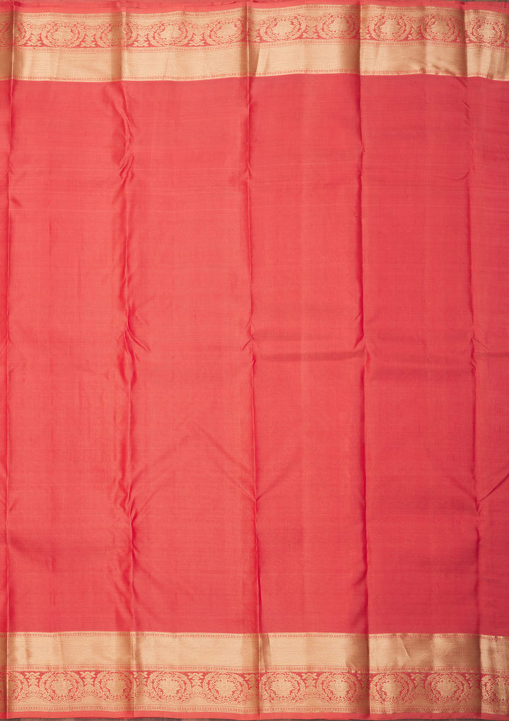 Peach Zariwork Pure Silk Saree