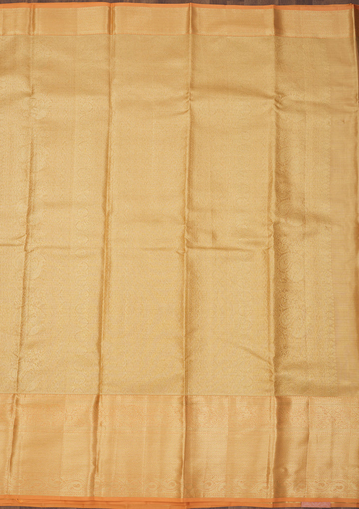 Peach Zariwork Pure Silk Saree