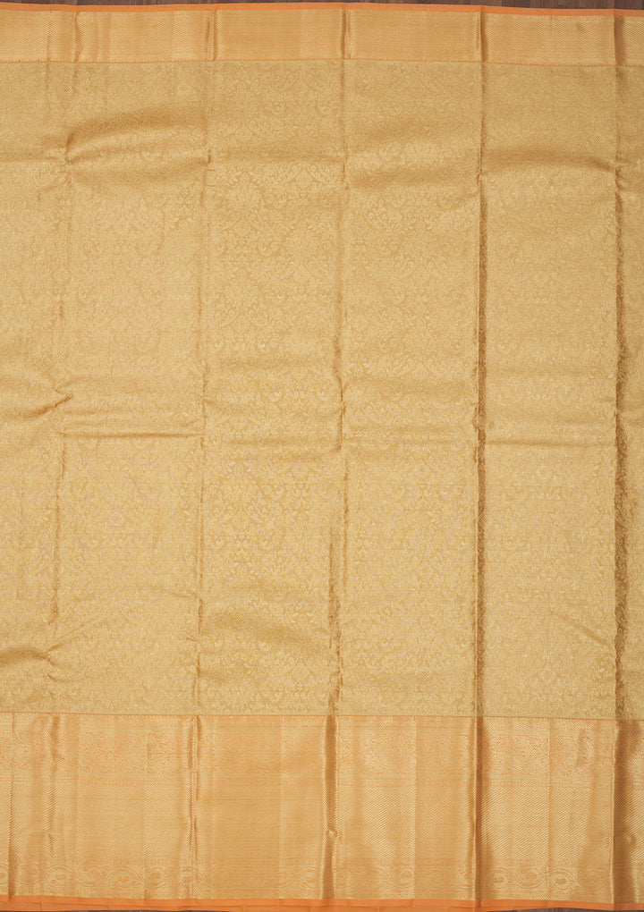 Peach Zariwork Pure Silk Saree