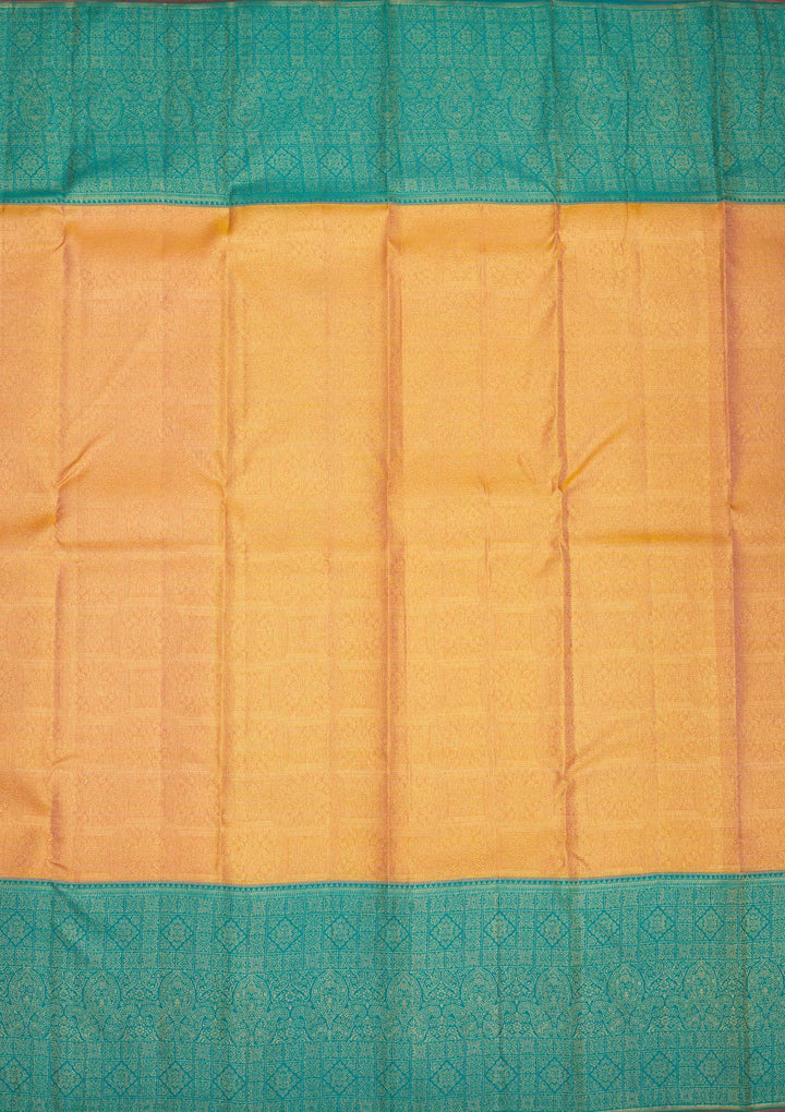 Peach Zariwork Pure Silk Saree