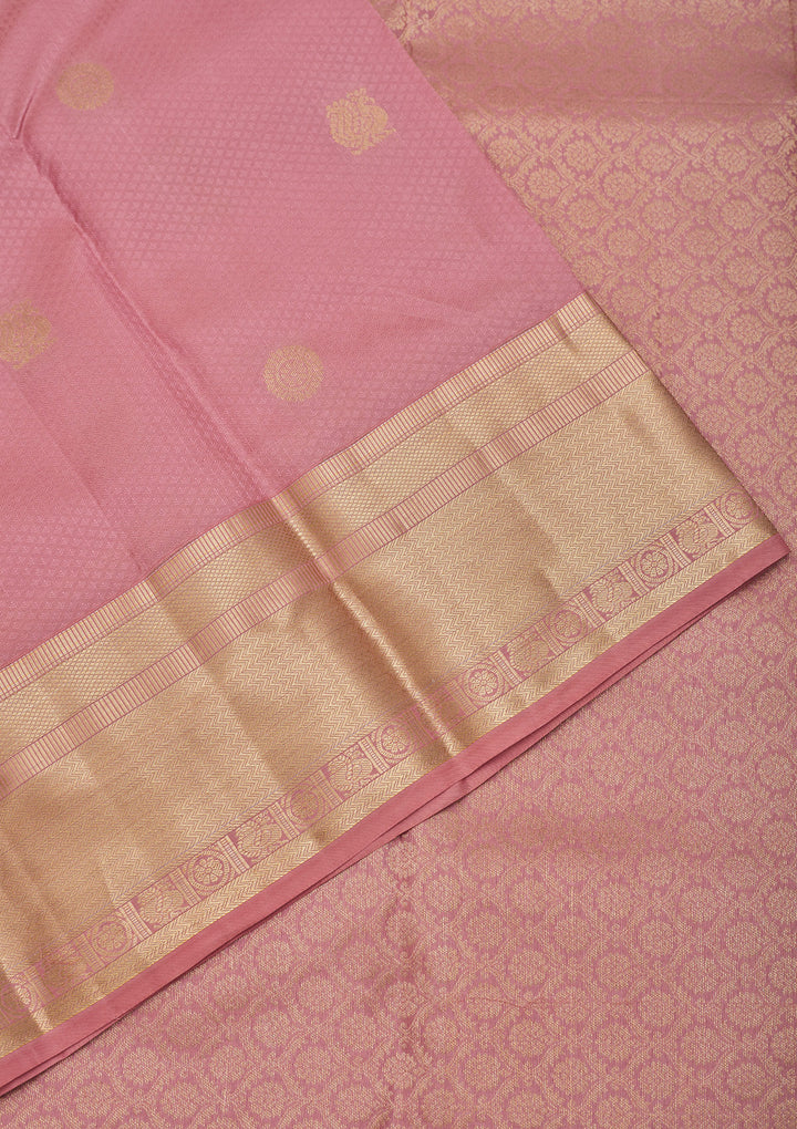 Peach Zariwork Pure Silk Saree