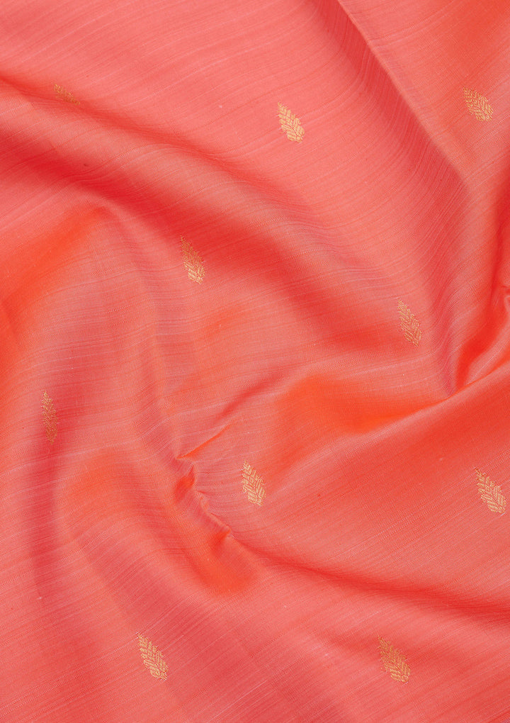 Peach Zariwork Pure Silk Saree