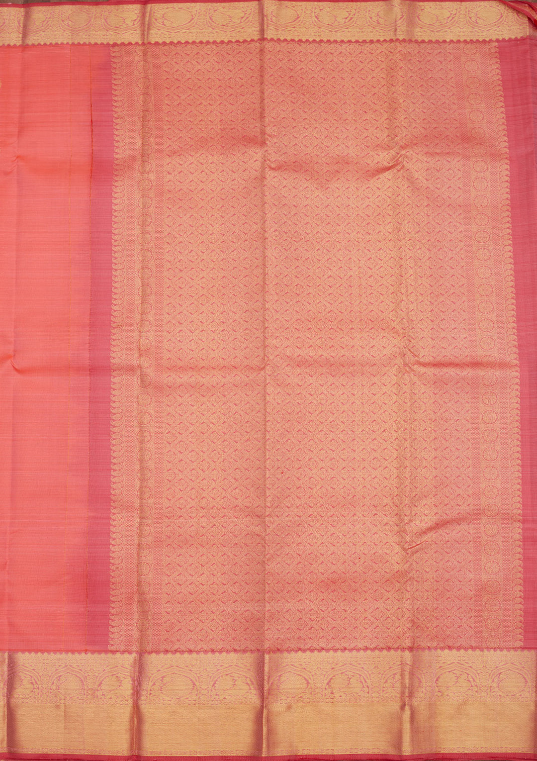 Peach Zariwork Pure Silk Saree