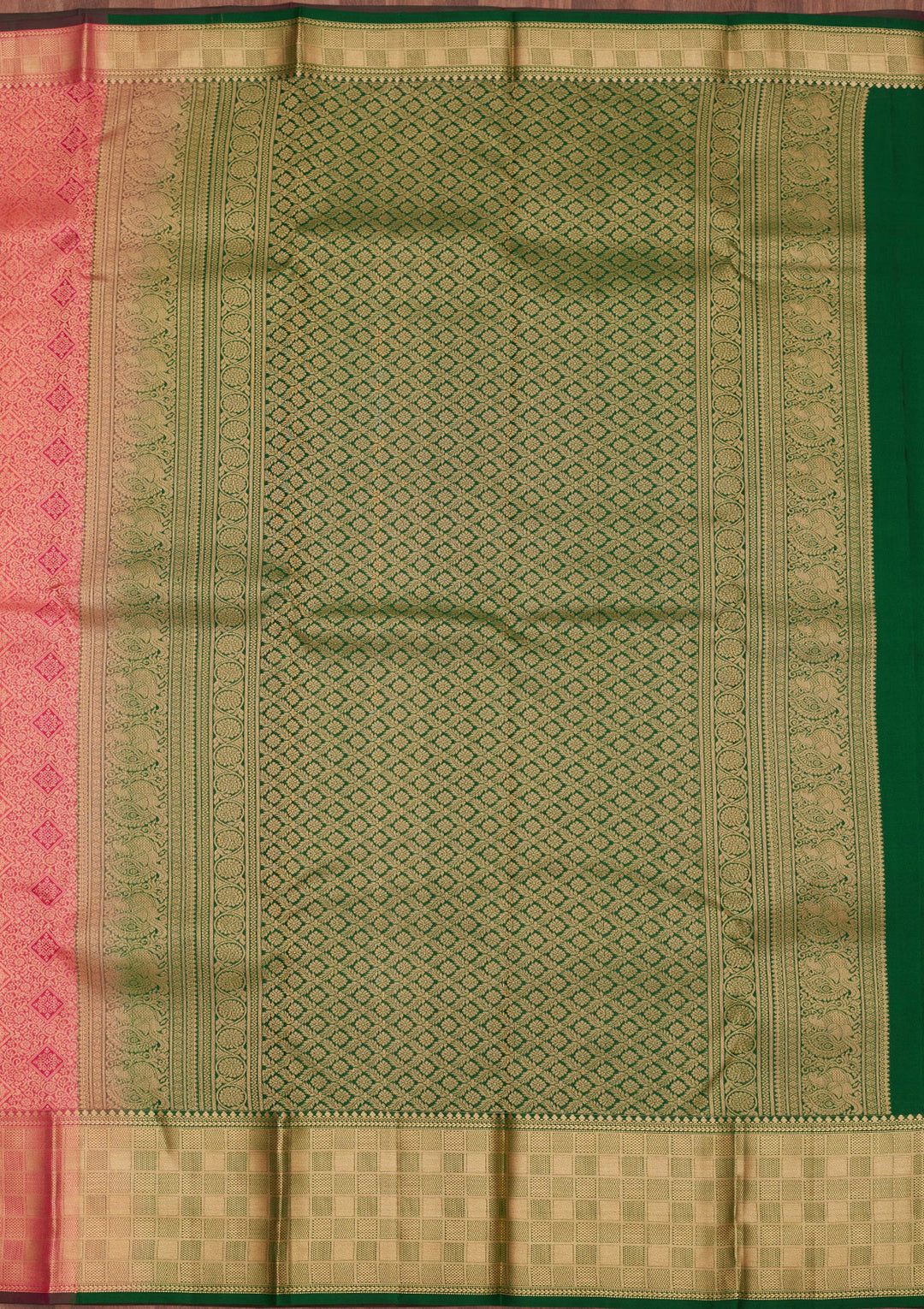Peach Zariwork Pure Silk Saree