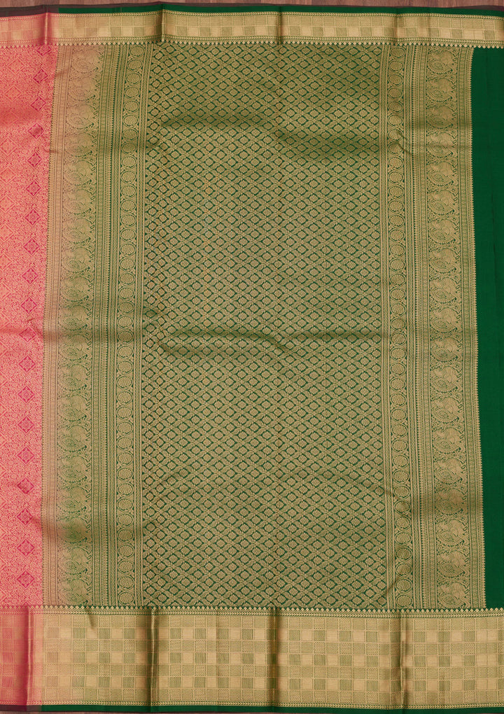 Peach Zariwork Pure Silk Saree