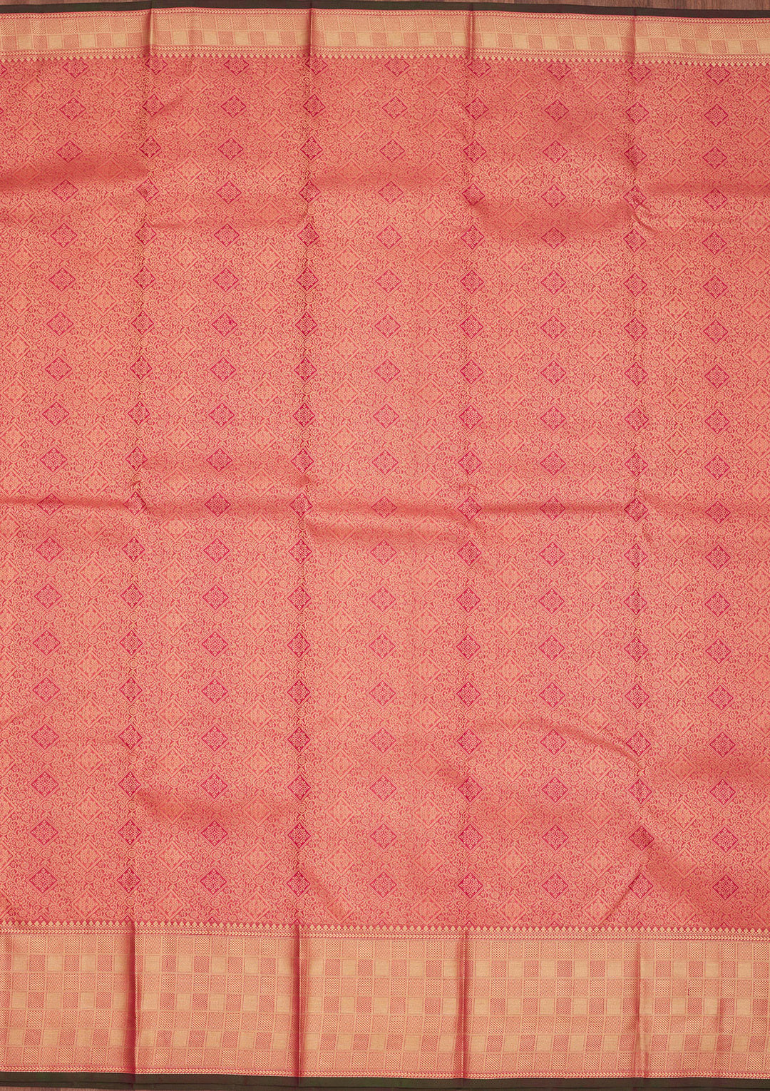 Peach Zariwork Pure Silk Saree