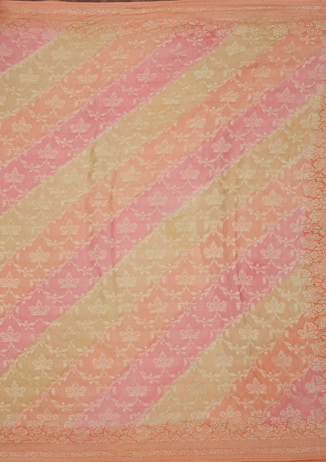 Peach Zariwork Pure Silk Saree