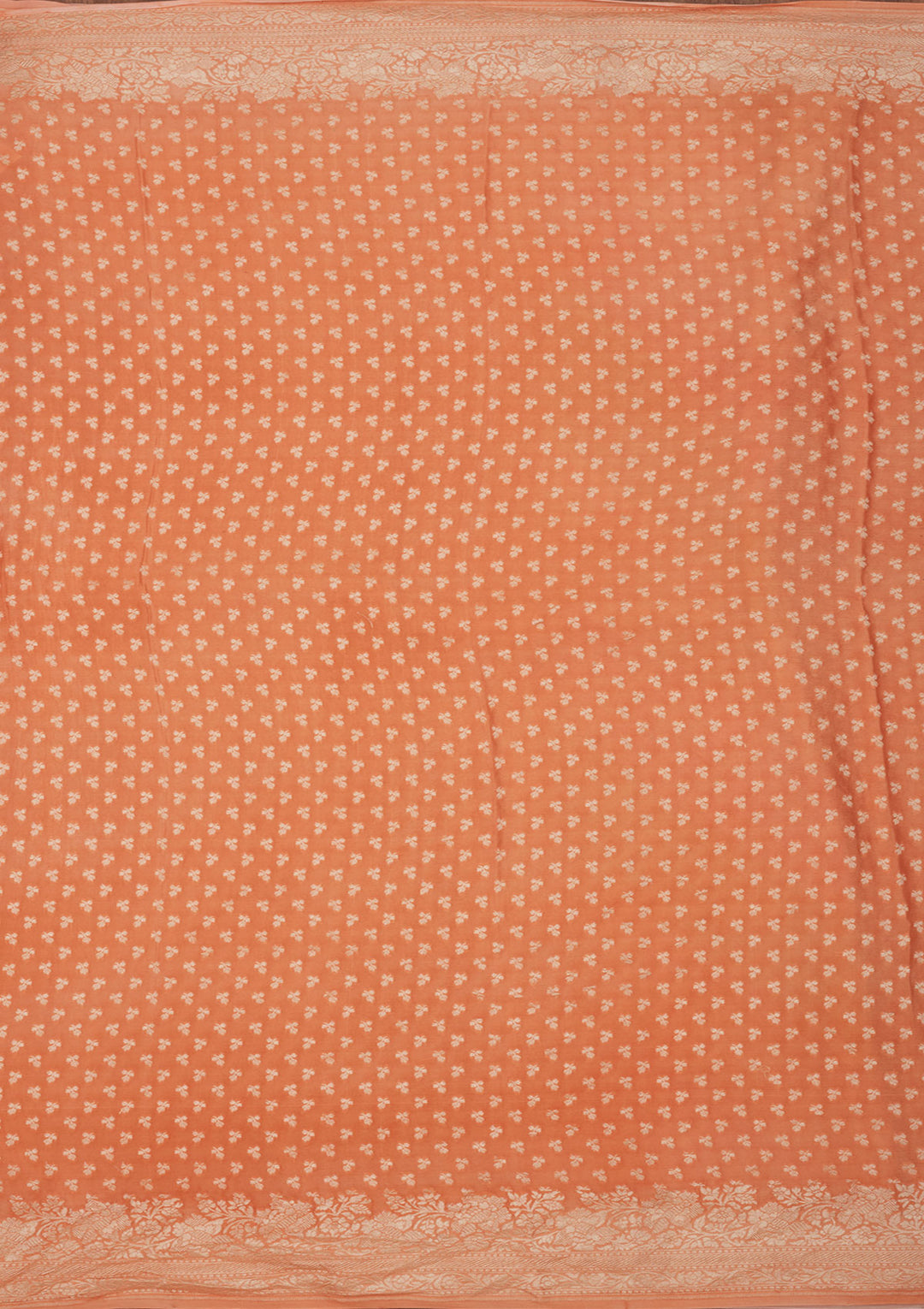 Peach Zariwork Pure Silk Saree