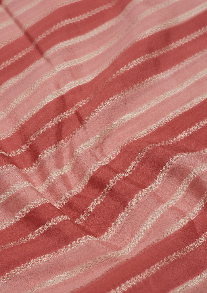 Peach Zariwork Pure Silk Saree