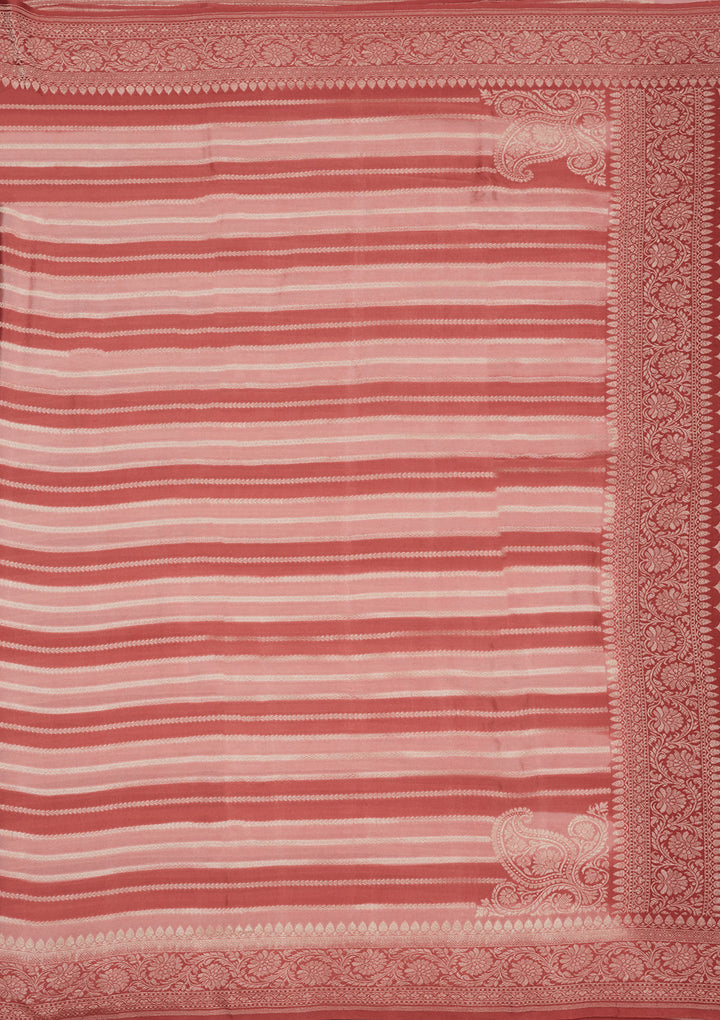 Peach Zariwork Pure Silk Saree