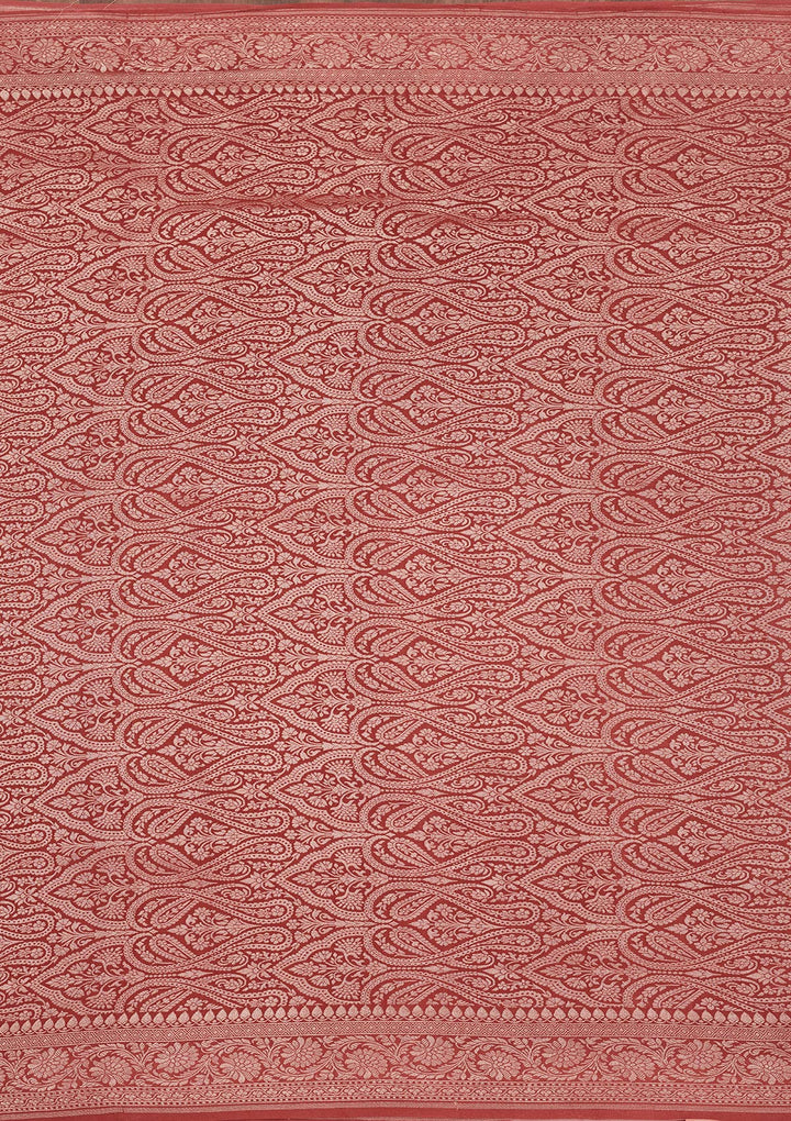 Peach Zariwork Pure Silk Saree