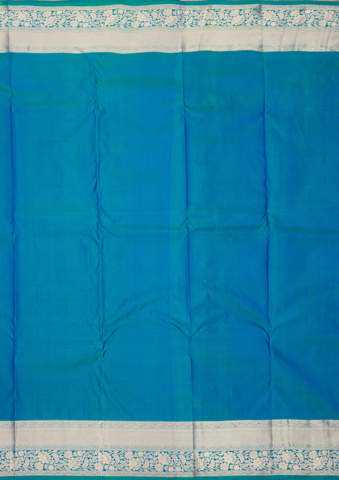 Peacock Blue Zariwork Pure Silk Saree