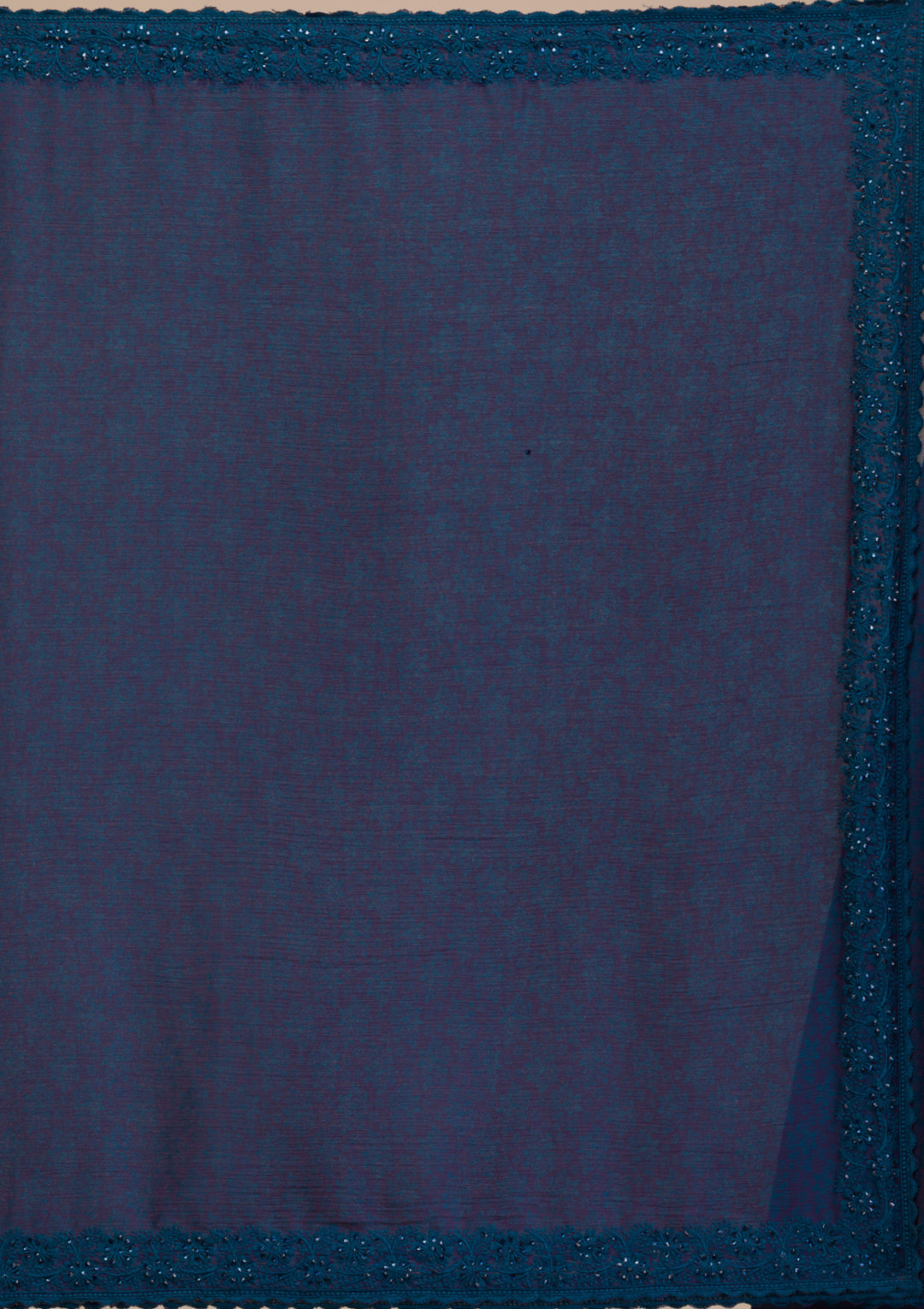 Peacock Blue Printed Georgette Saree