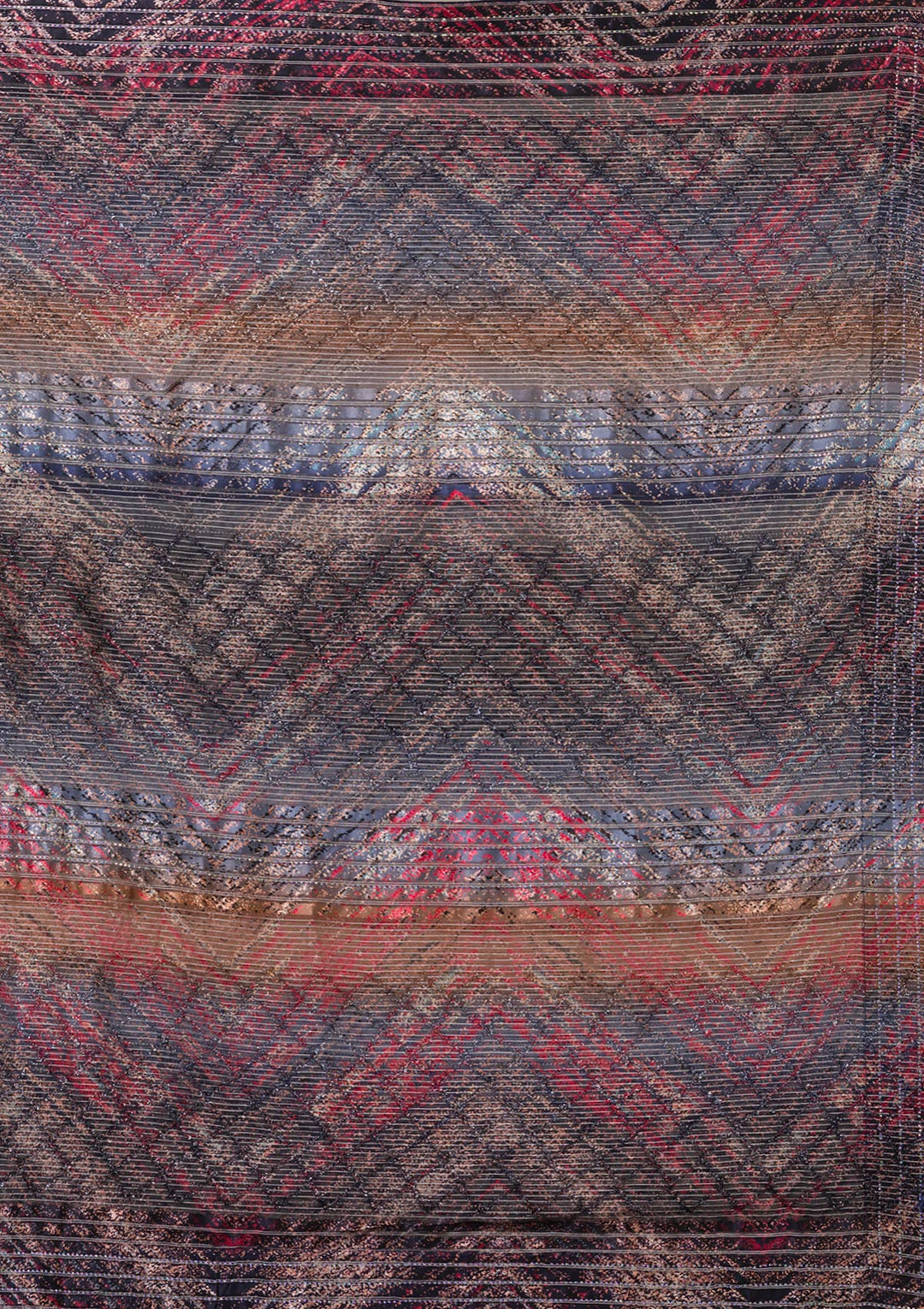 Peacock Blue Swarovski Georgette Saree