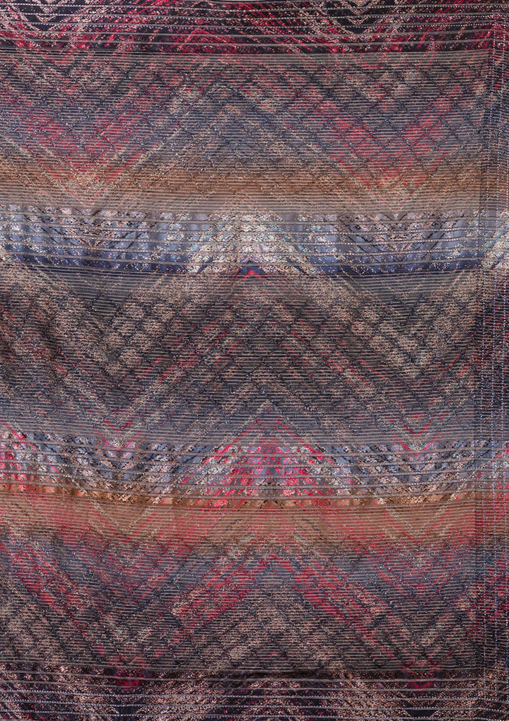 Peacock Blue Swarovski Georgette Saree