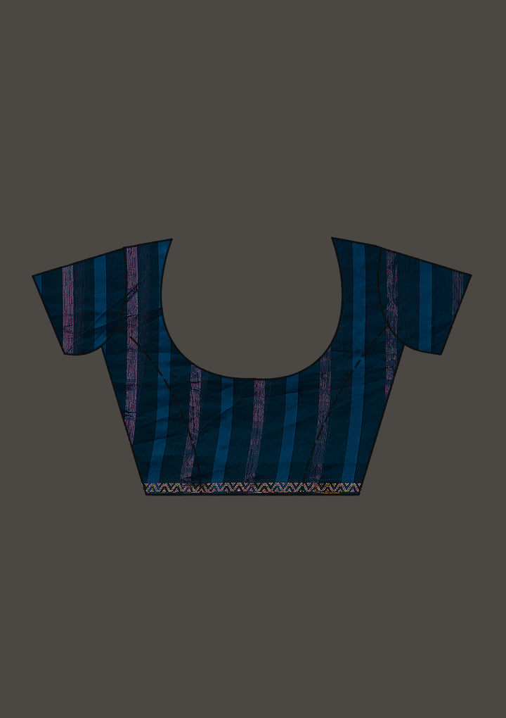 Peacock Blue Swarovski Tissue Designer Saree