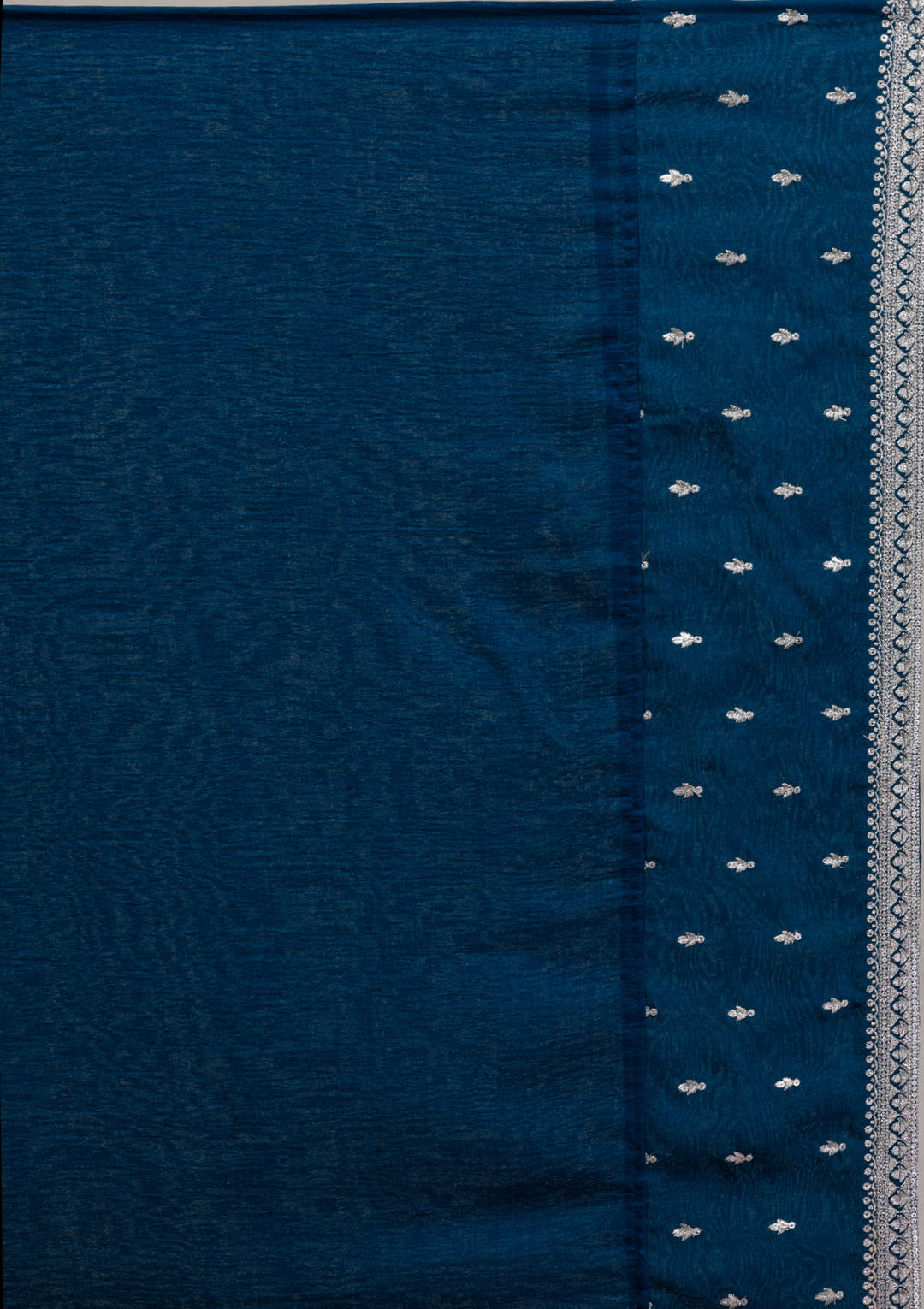 Peacock Blue Threadwork Raw Silk Readymade Salwar Suit