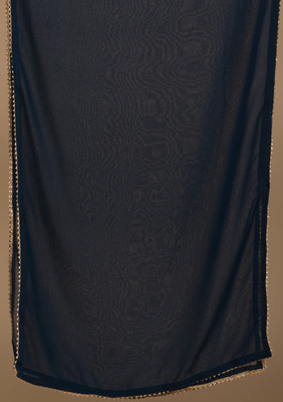 Peacock Blue Zariwork Georgette Readymade Salwar Suit-Koskii