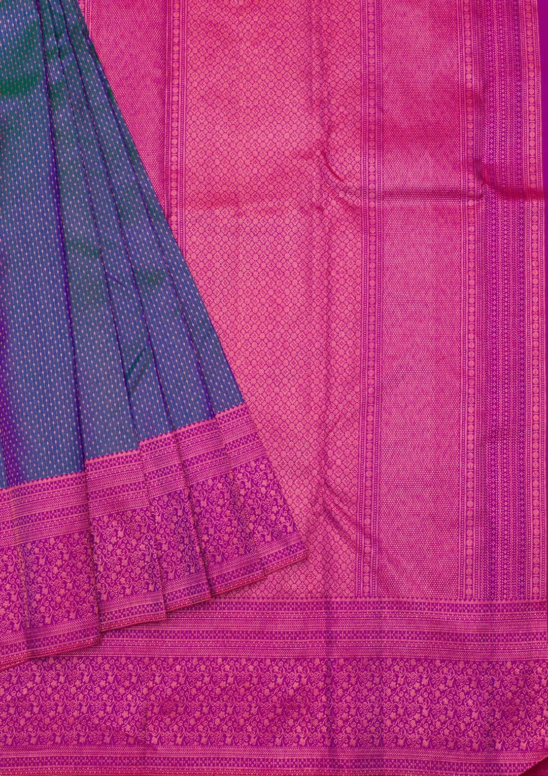 Peacock Blue Zariwork Pure Silk Saree
