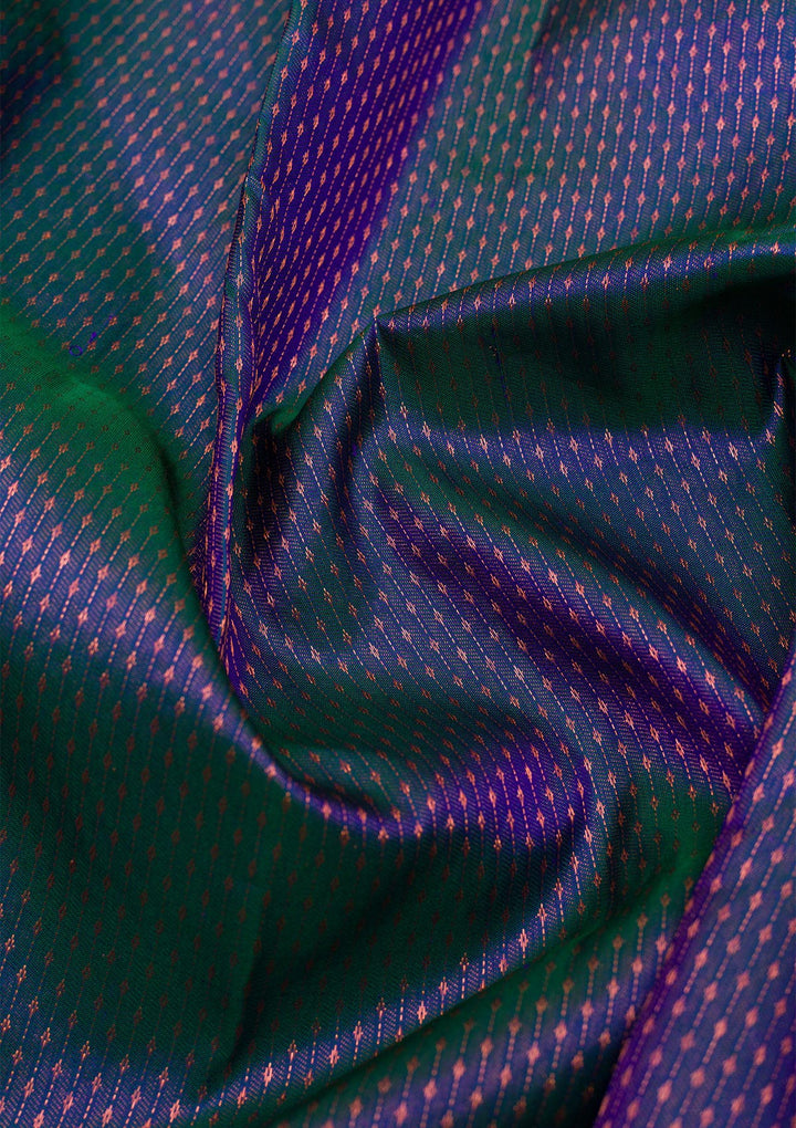 Peacock Blue Zariwork Pure Silk Saree