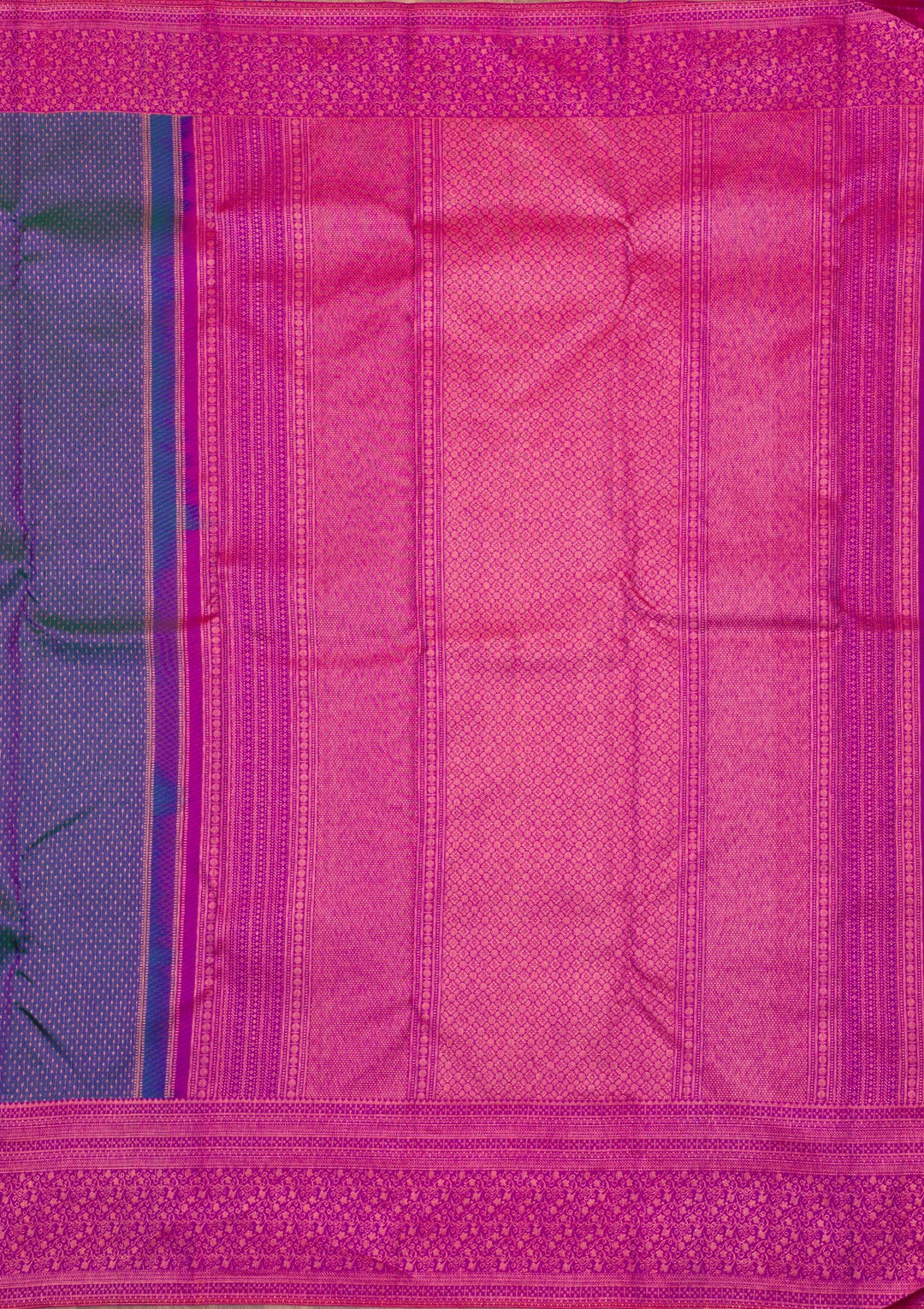 Peacock Blue Zariwork Pure Silk Saree