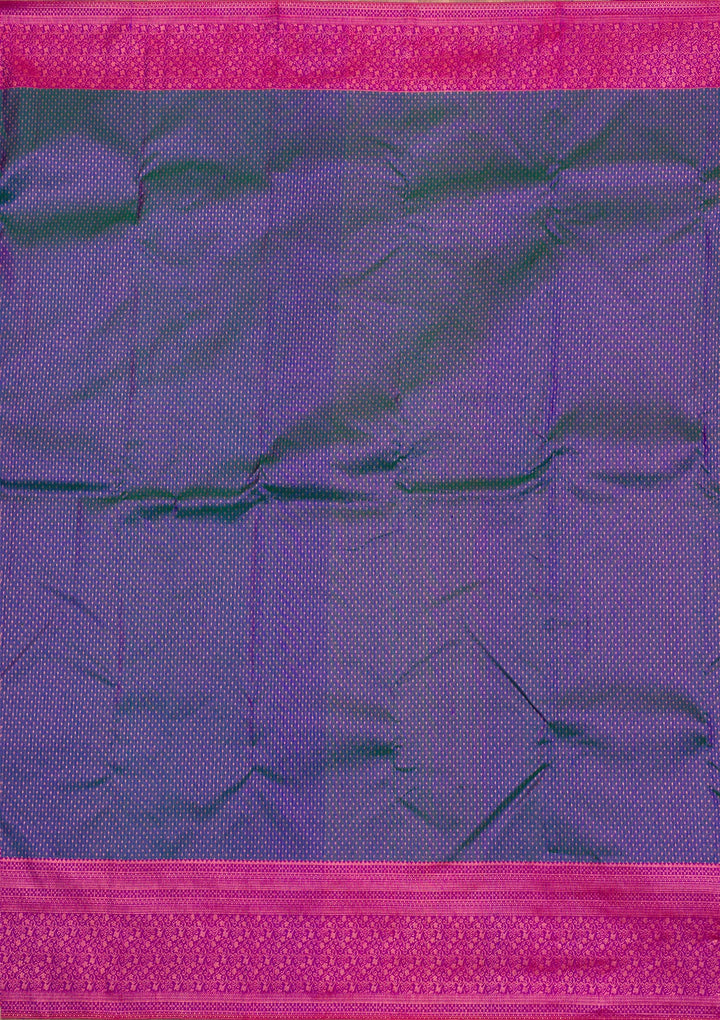 Peacock Blue Zariwork Pure Silk Saree