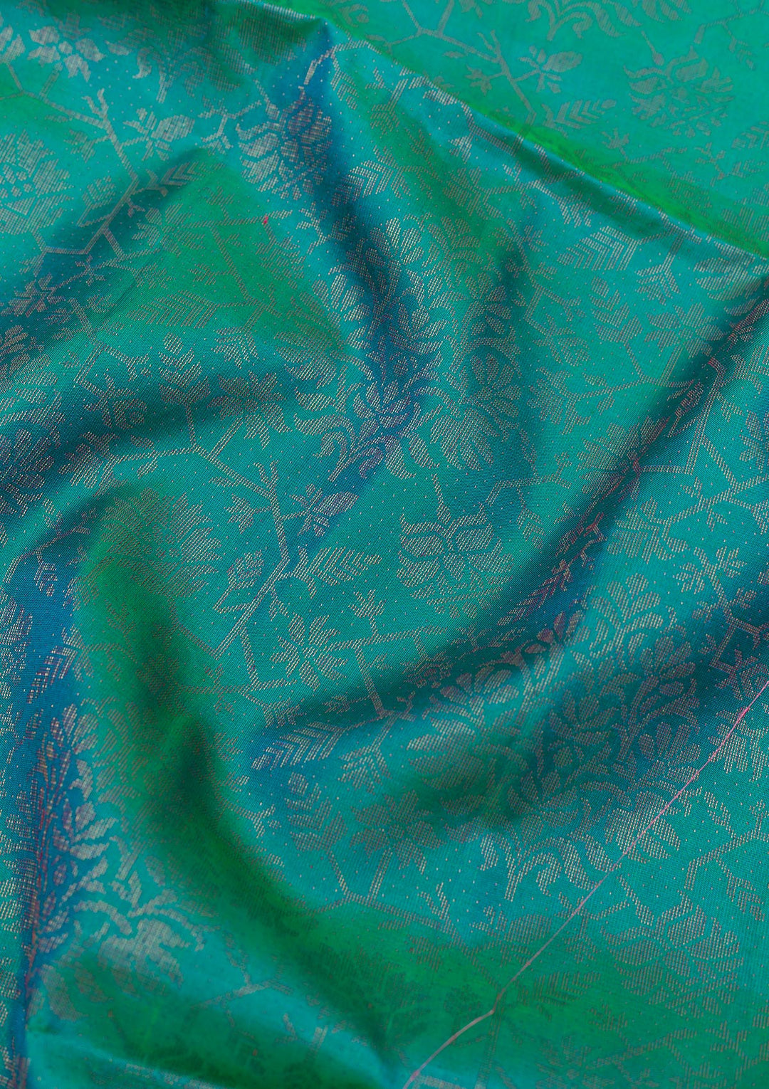 Peacock Blue Zariwork Pure Silk Saree