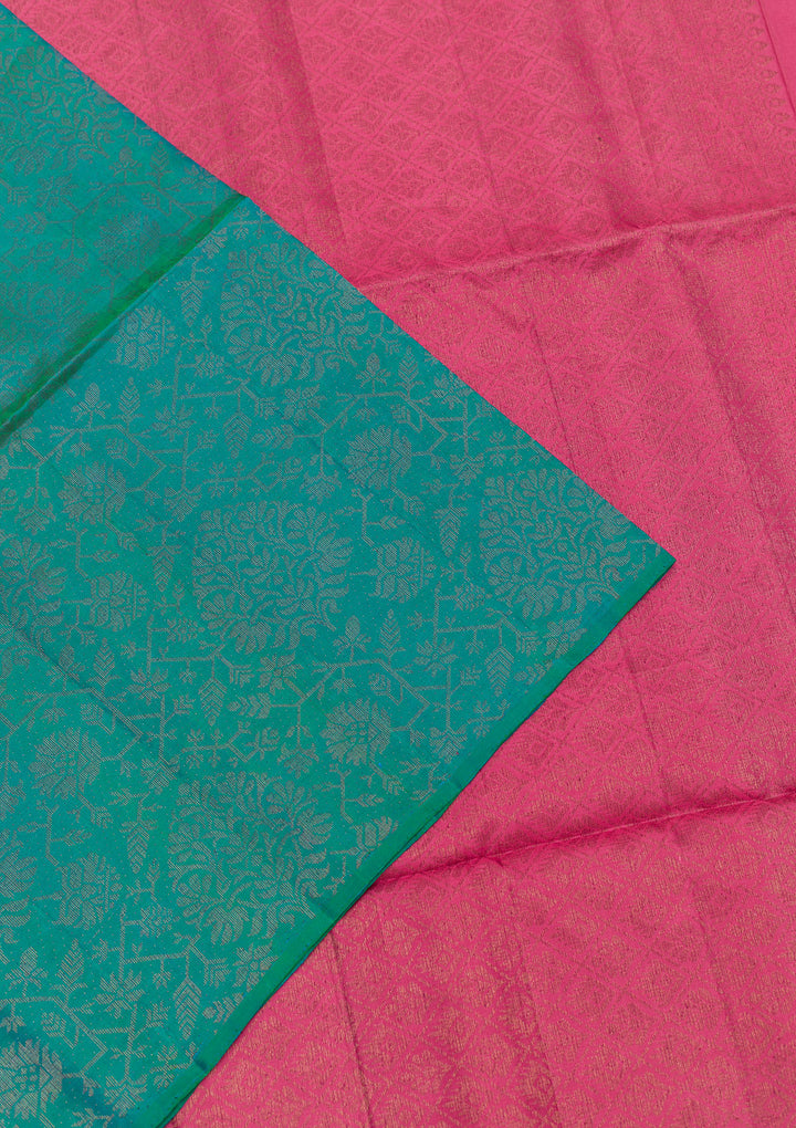 Peacock Blue Zariwork Pure Silk Saree