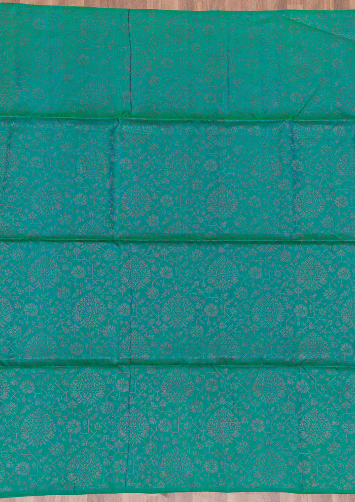 Peacock Blue Zariwork Pure Silk Saree