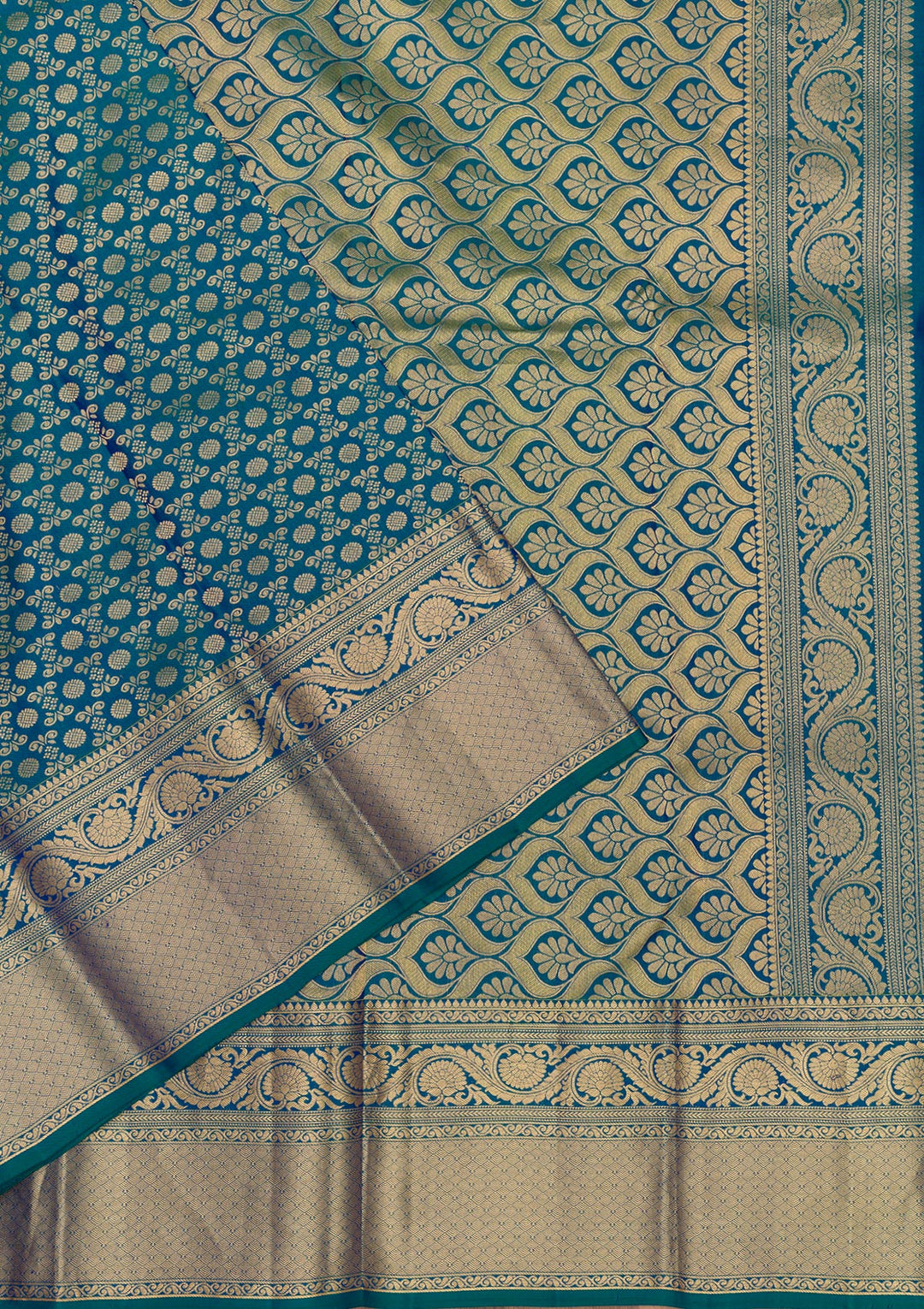 Peacock Blue Zariwork Banarasi Pure Silk Saree