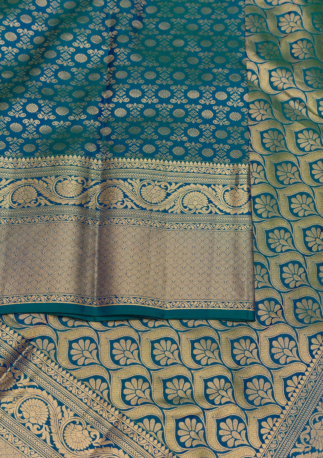 Peacock Blue Zariwork Banarasi Pure Silk Saree