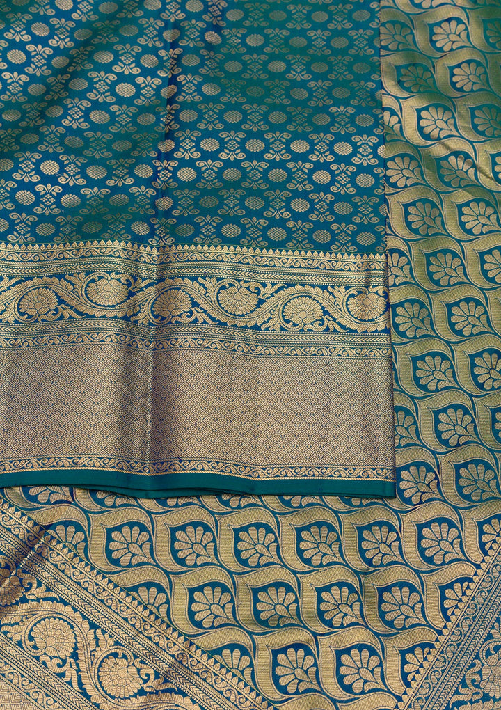Peacock Blue Zariwork Banarasi Pure Silk Saree