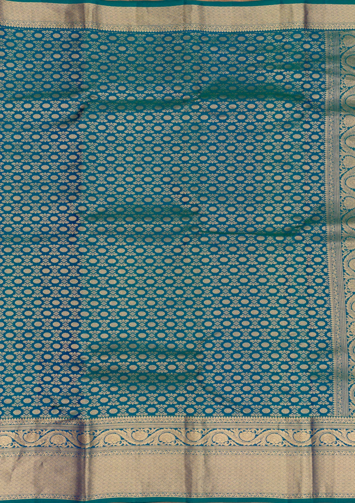Peacock Blue Zariwork Banarasi Pure Silk Saree