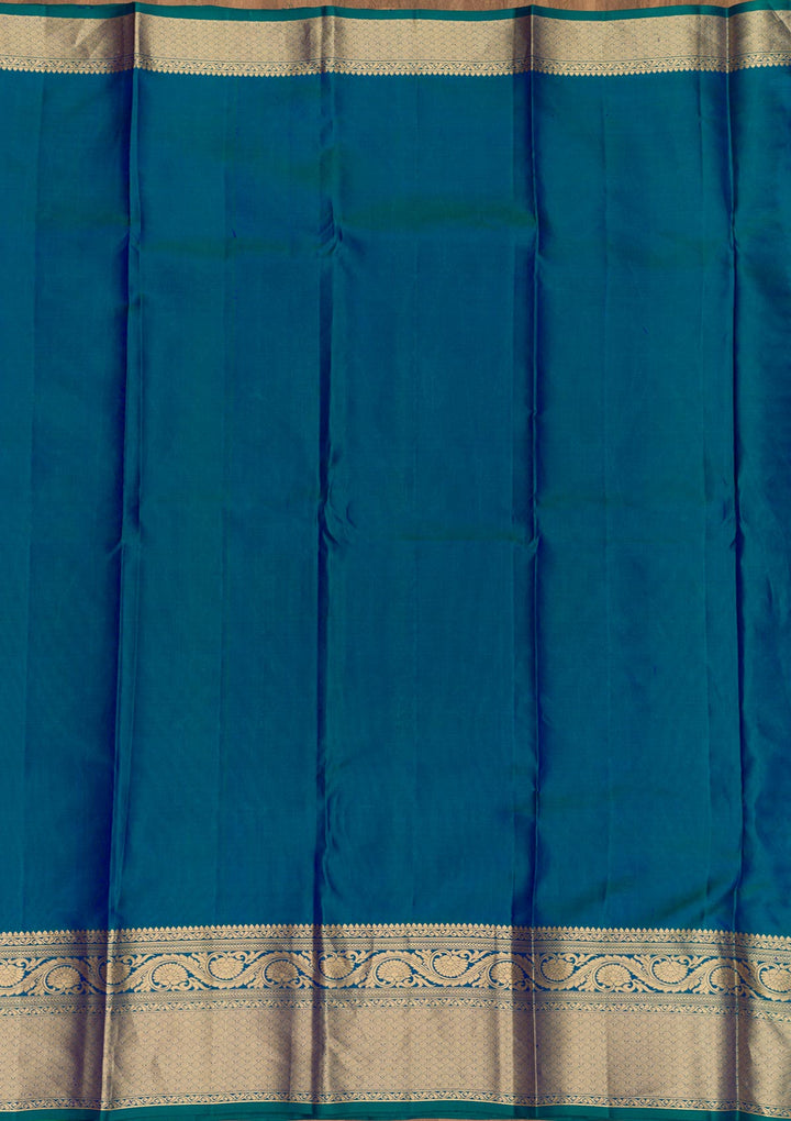 Peacock Blue Zariwork Banarasi Pure Silk Saree