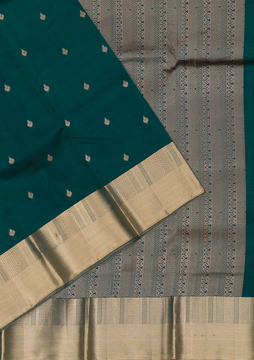 Peacock Blue Zariwork Pure Silk Saree