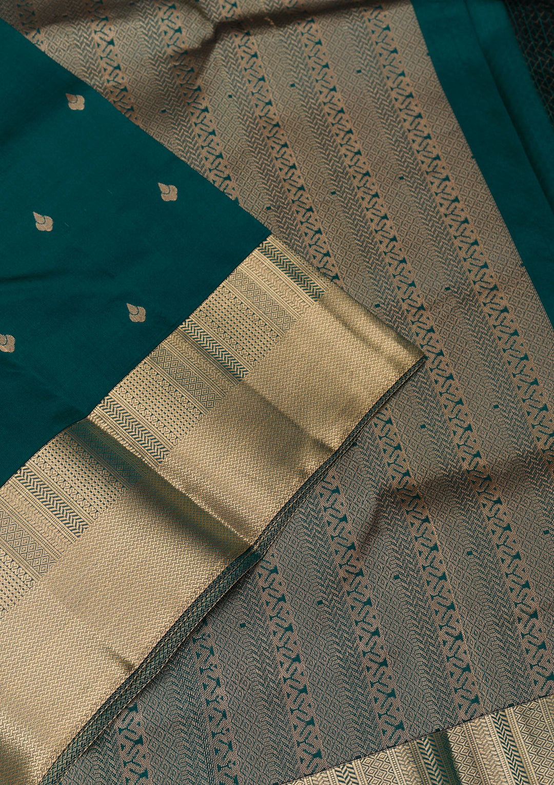Peacock Blue Zariwork Pure Silk Saree