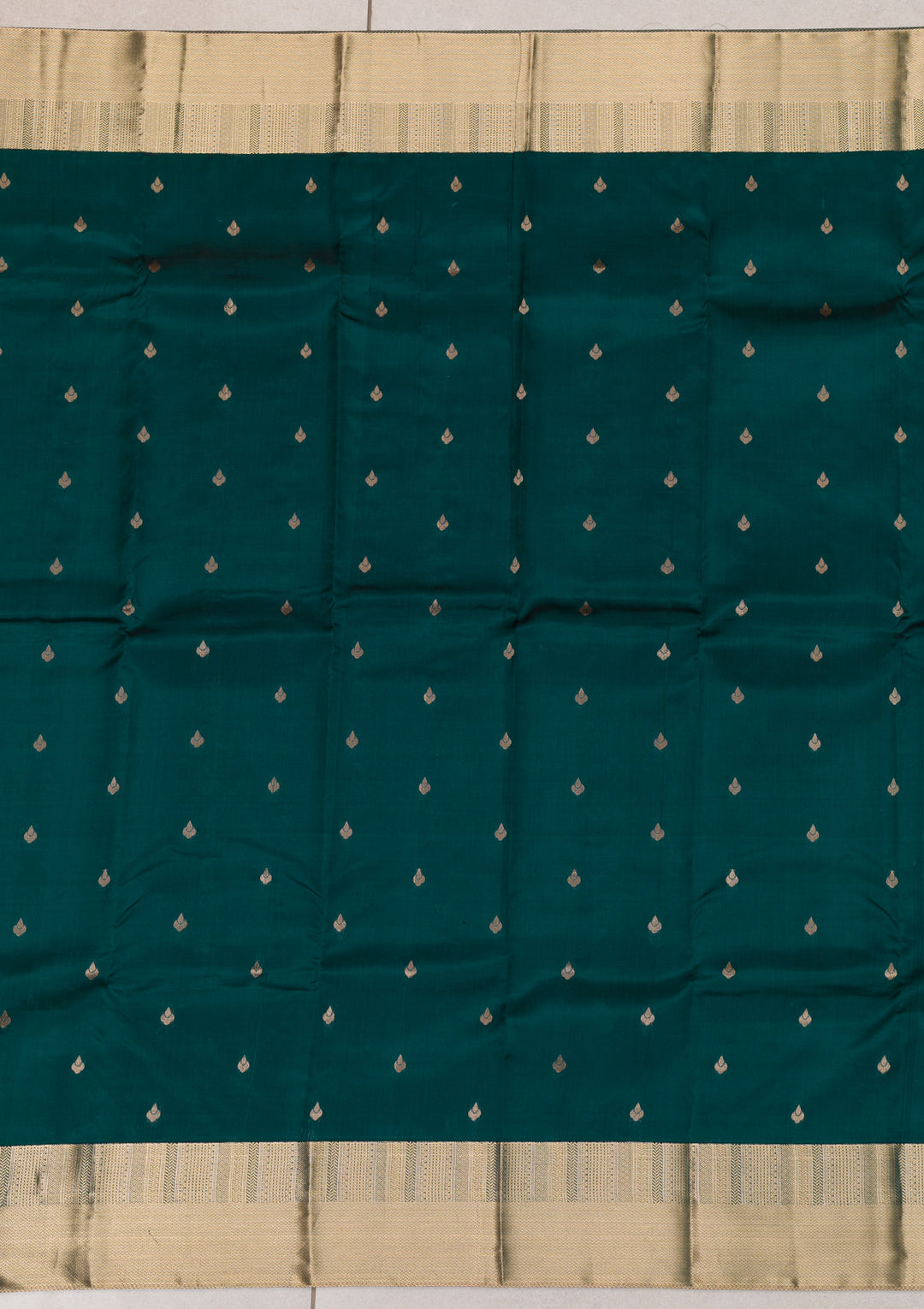 Peacock Blue Zariwork Pure Silk Saree