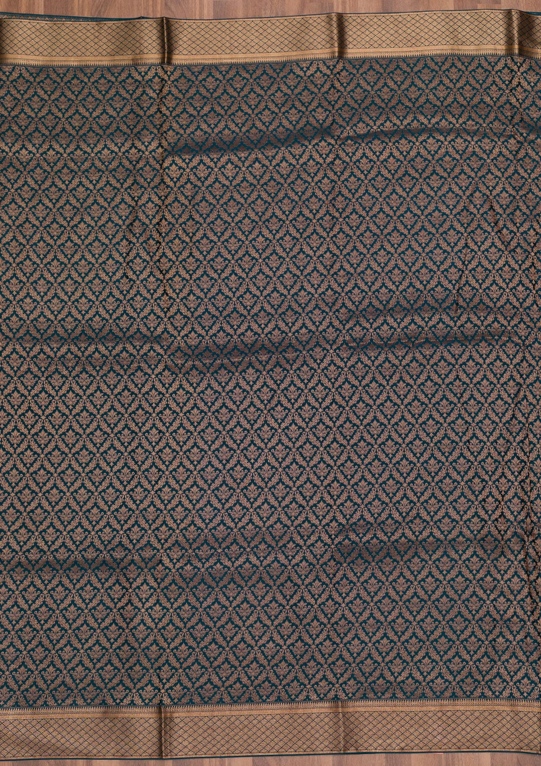 Peacock Blue Zariwork Pure Silk Saree