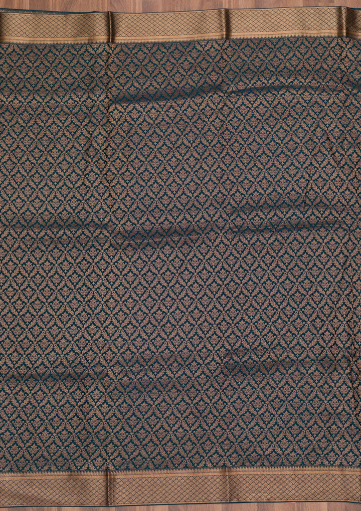 Peacock Blue Zariwork Pure Silk Saree